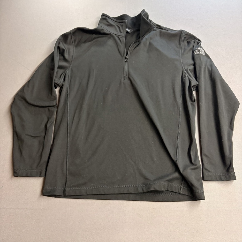 The North Face Mens Large Black 1/4 Zip Pullover Stretch Hiking Activewear
